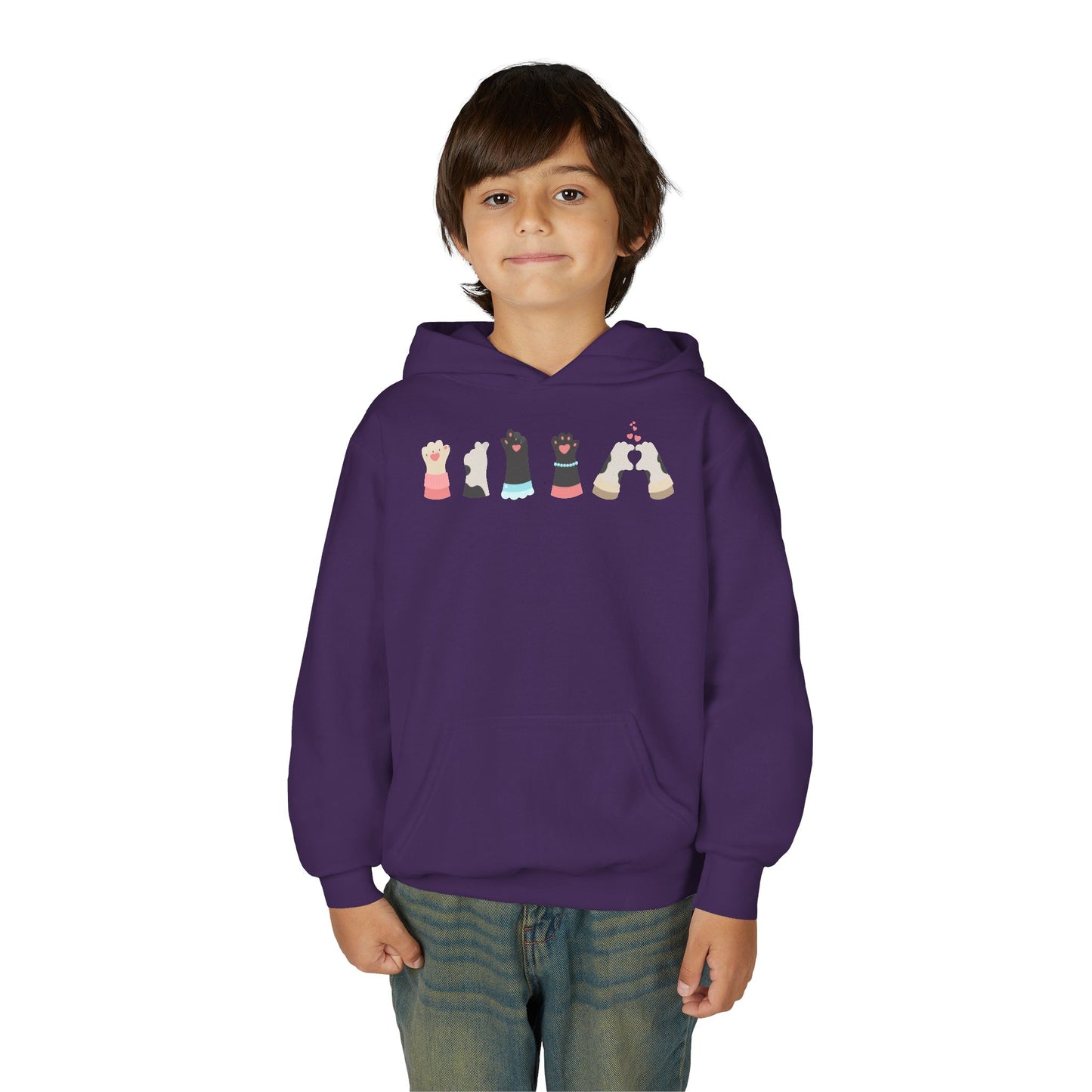 Youth Heavy Blend Hooded Sweatshirt - Paw