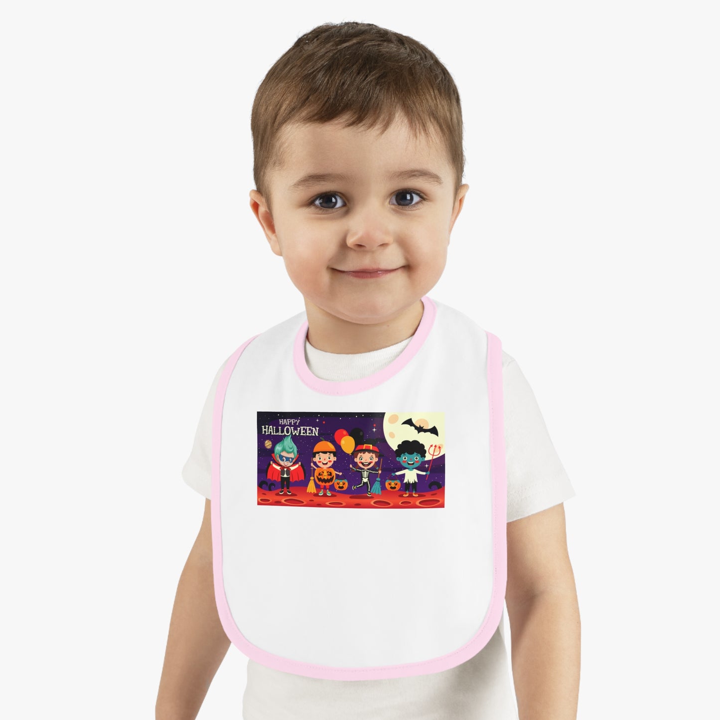 Baby Bib - Super kiddo with friends on holloween