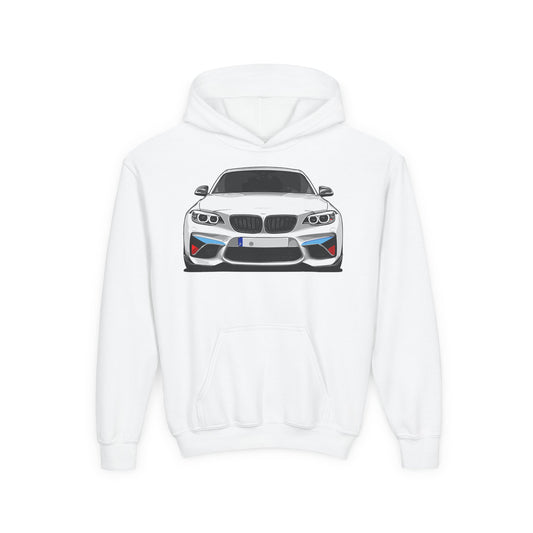 Youth Heavy Blend Hooded Sweatshirt - White sports car