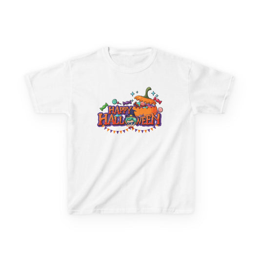 Kids Heavy Cotton™ Tee - Happy halloween banner
