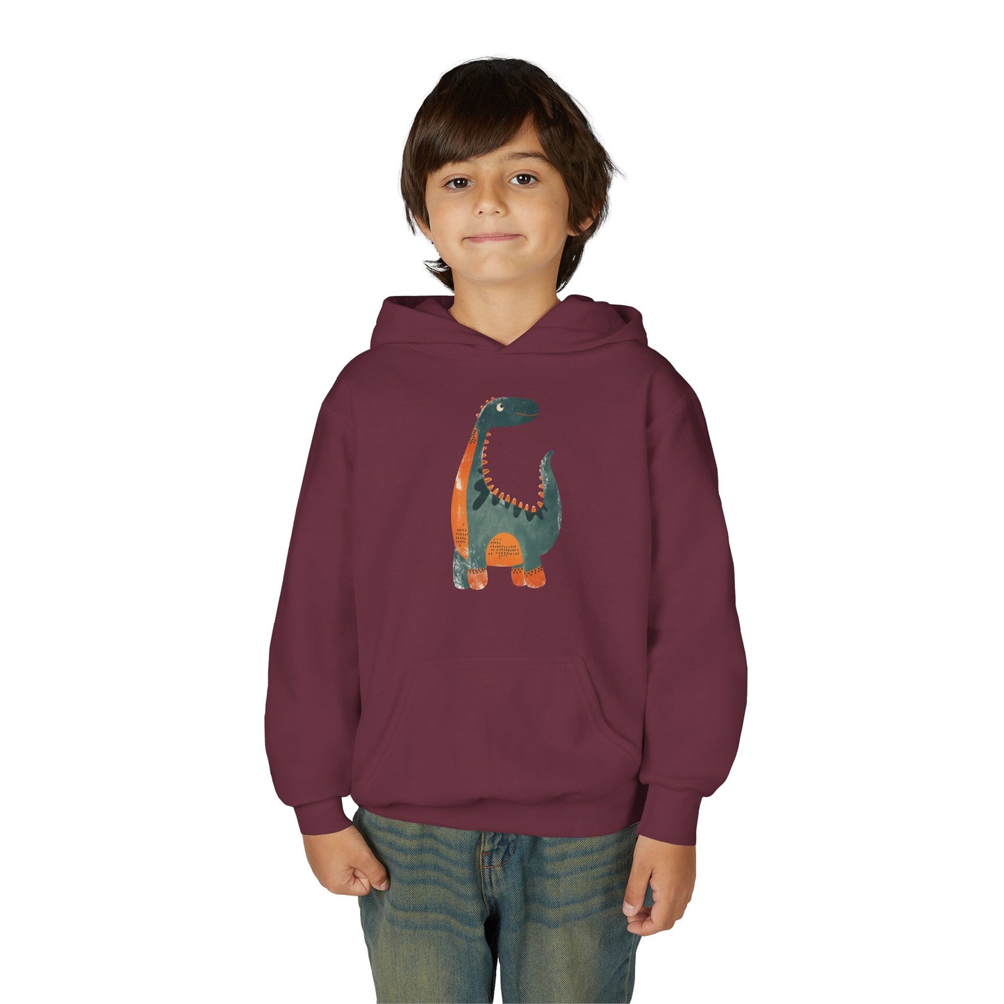 Youth Heavy Blend Hooded Sweatshirt - Whimsical Dinosaur