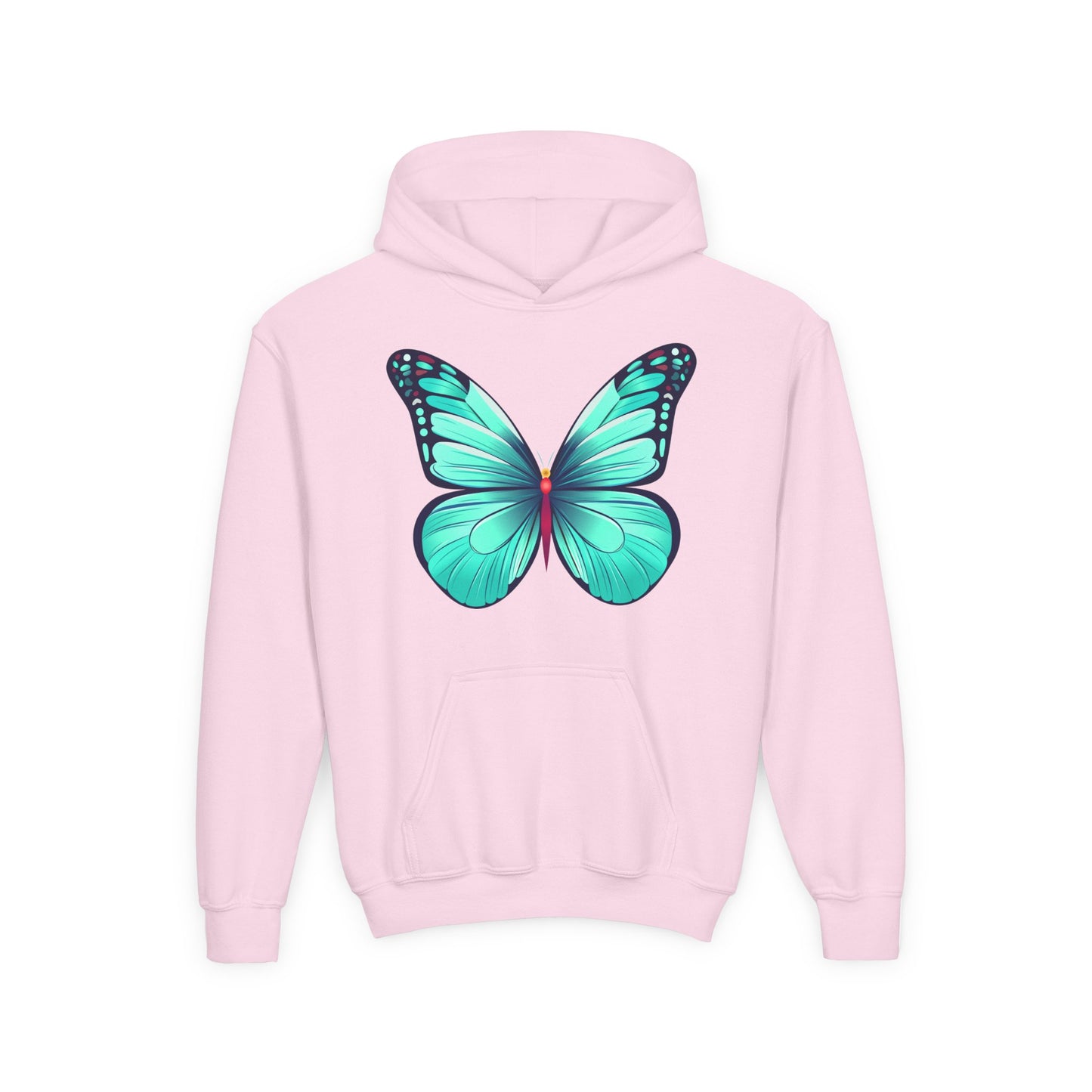 Youth Heavy Blend Hooded Sweatshirt - Butterfly - blue