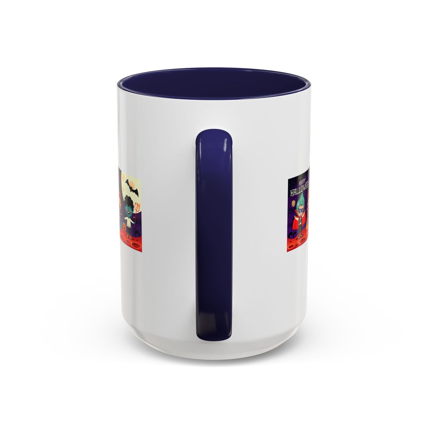 Accent Coffee Mug - Super kiddo with friends on holloween