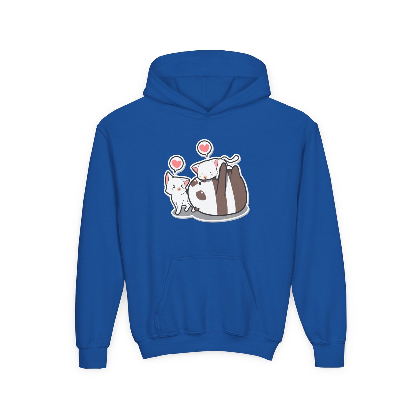 Youth Heavy Blend Hooded Sweatshirt - The panda and cat