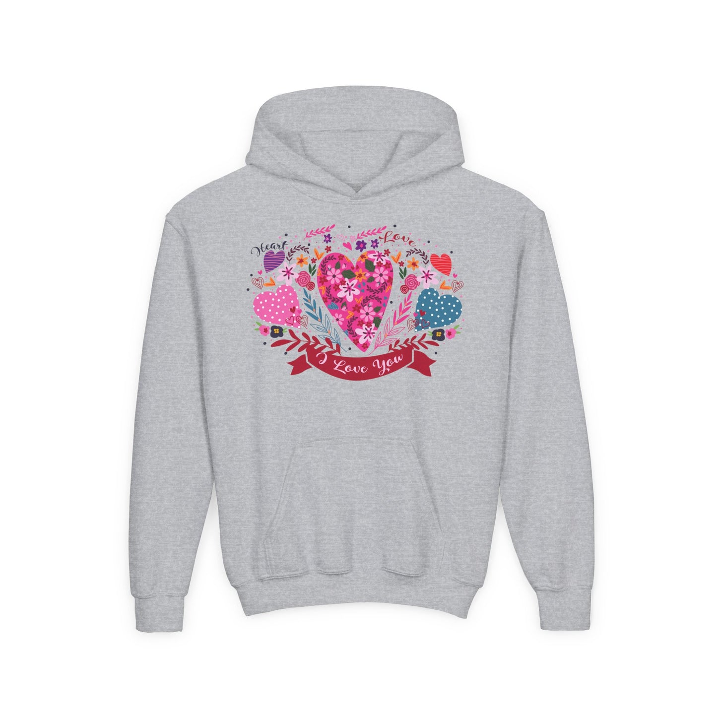 Youth Heavy Blend Hooded Sweatshirt - I love you