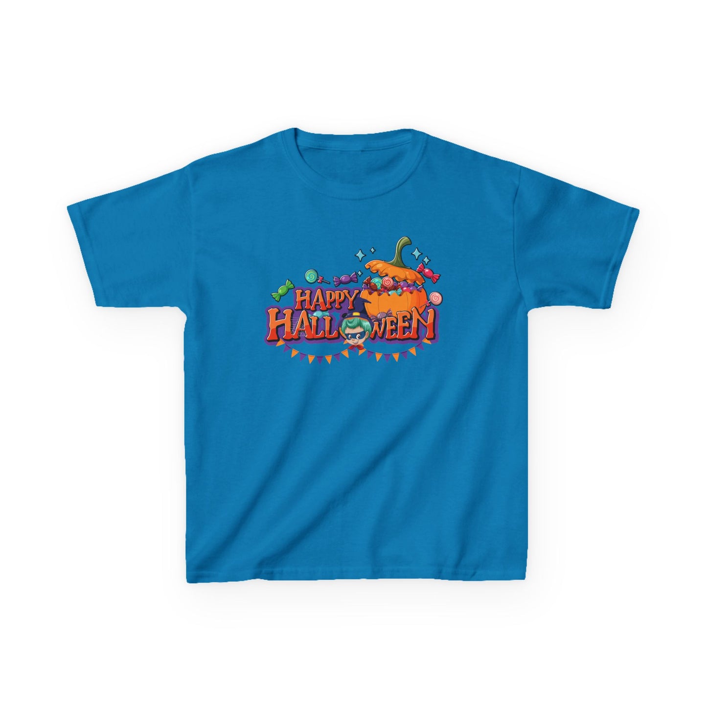 Kids Heavy Cotton™ Tee - Happy halloween banner