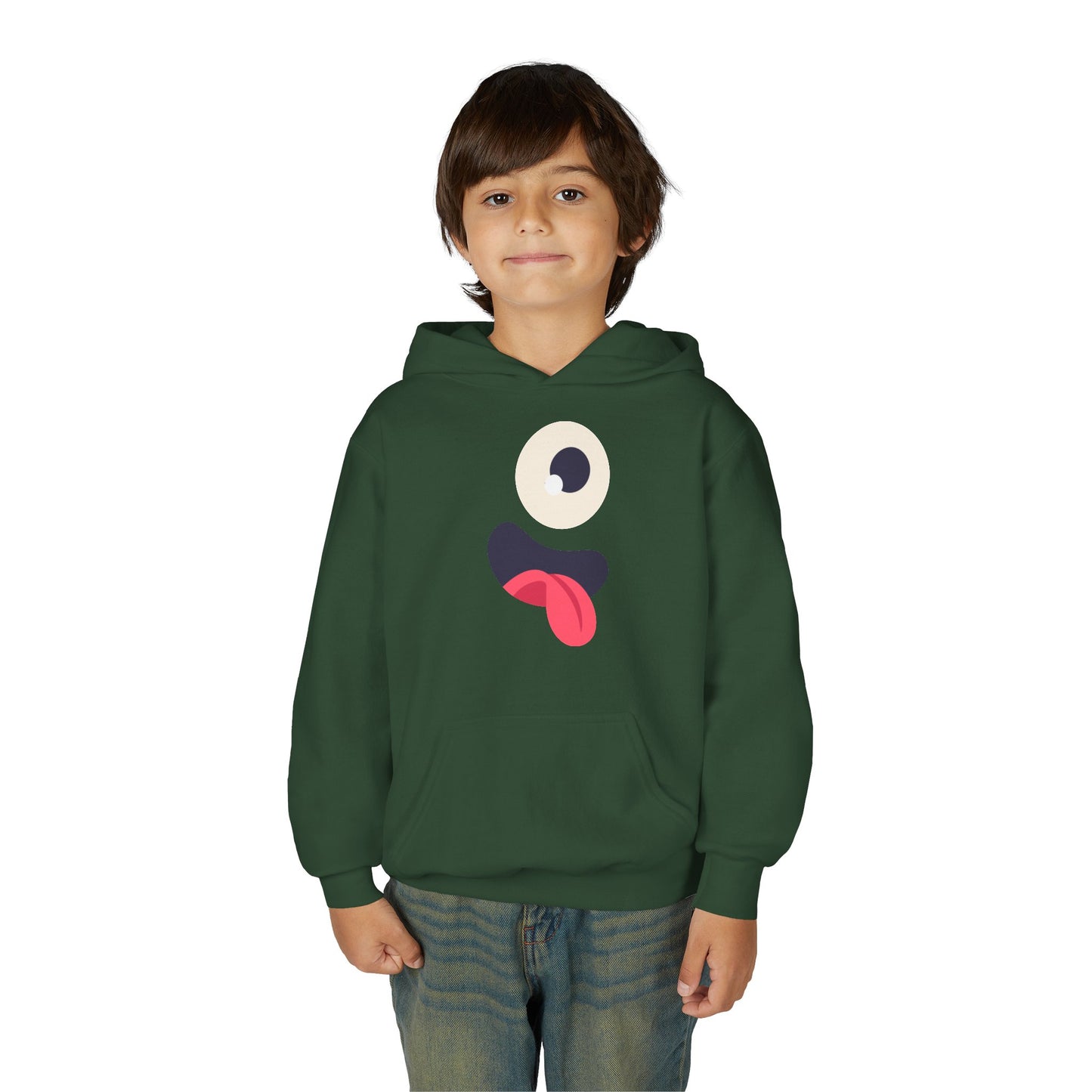 Youth Heavy Blend Hooded Sweatshirt - Monsters Eyes and tongue