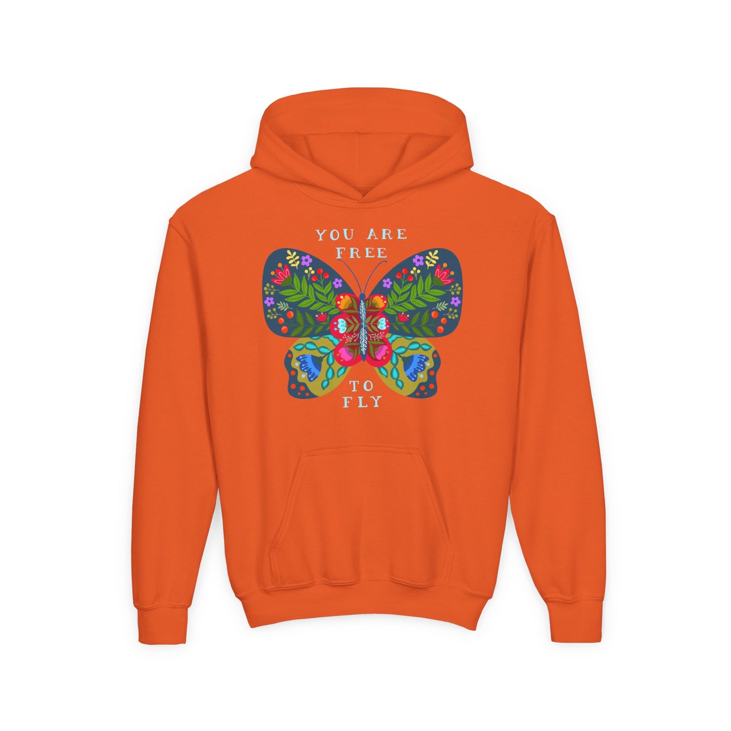 Youth Heavy Blend Hooded Sweatshirt - You are free to fly