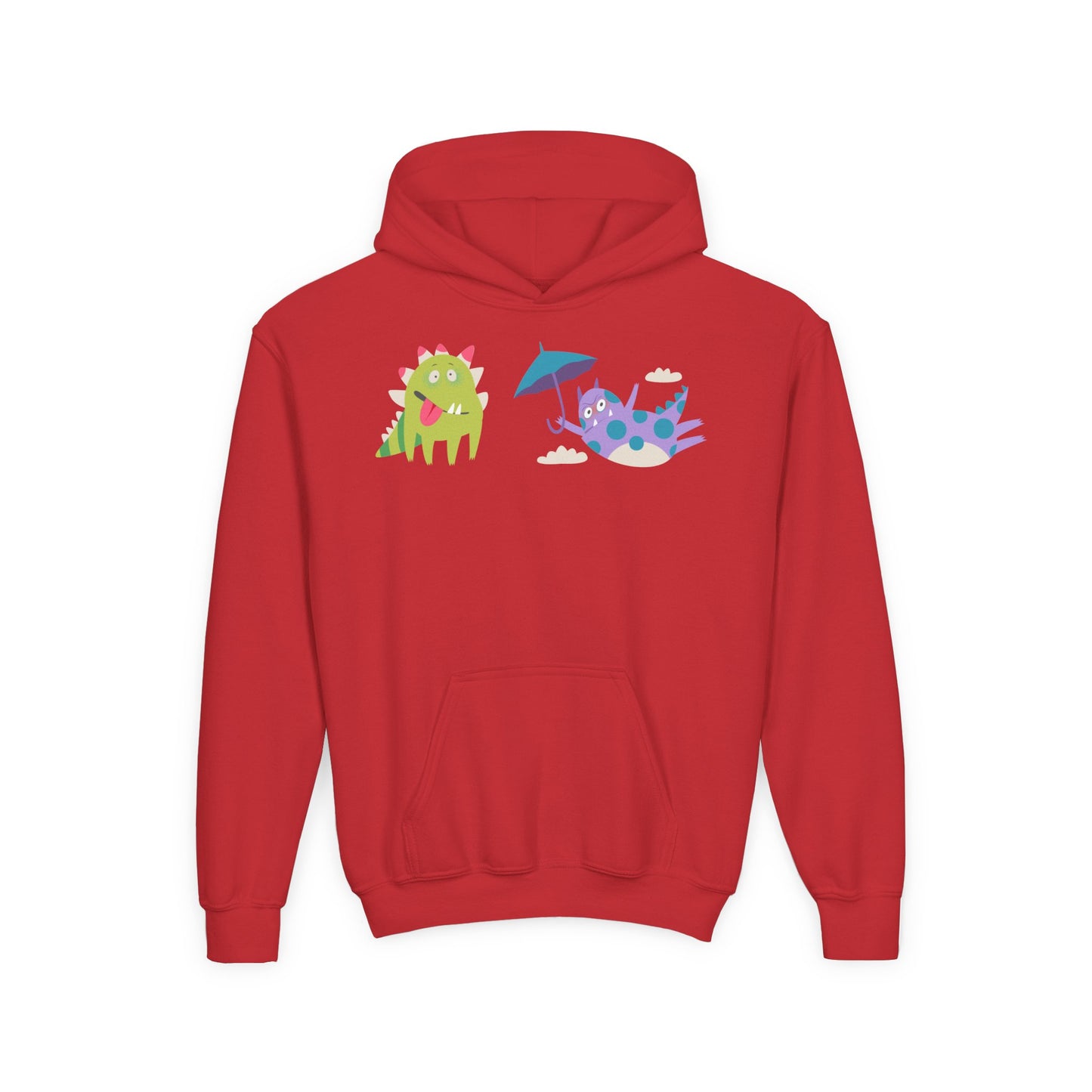Youth Heavy Blend Hooded Sweatshirt - Monsters playing