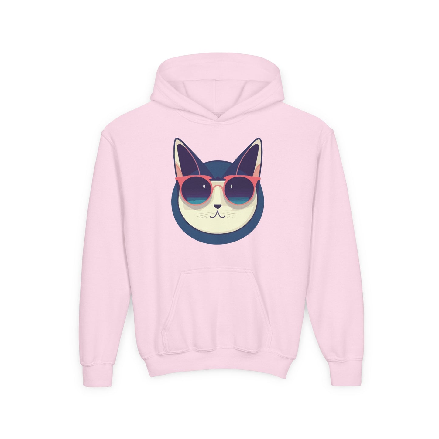 Youth Heavy Blend Hooded Sweatshirt - Cool Cat Sunglasses