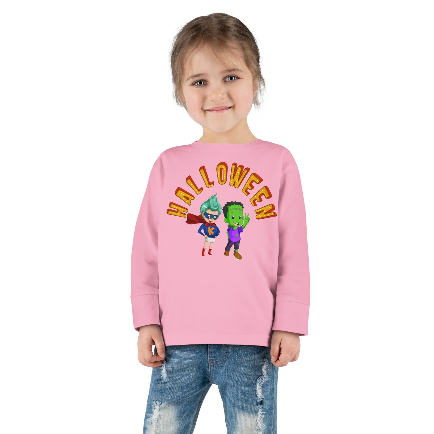 Toddler Long Sleeve Tee - Holloween with super kiddo