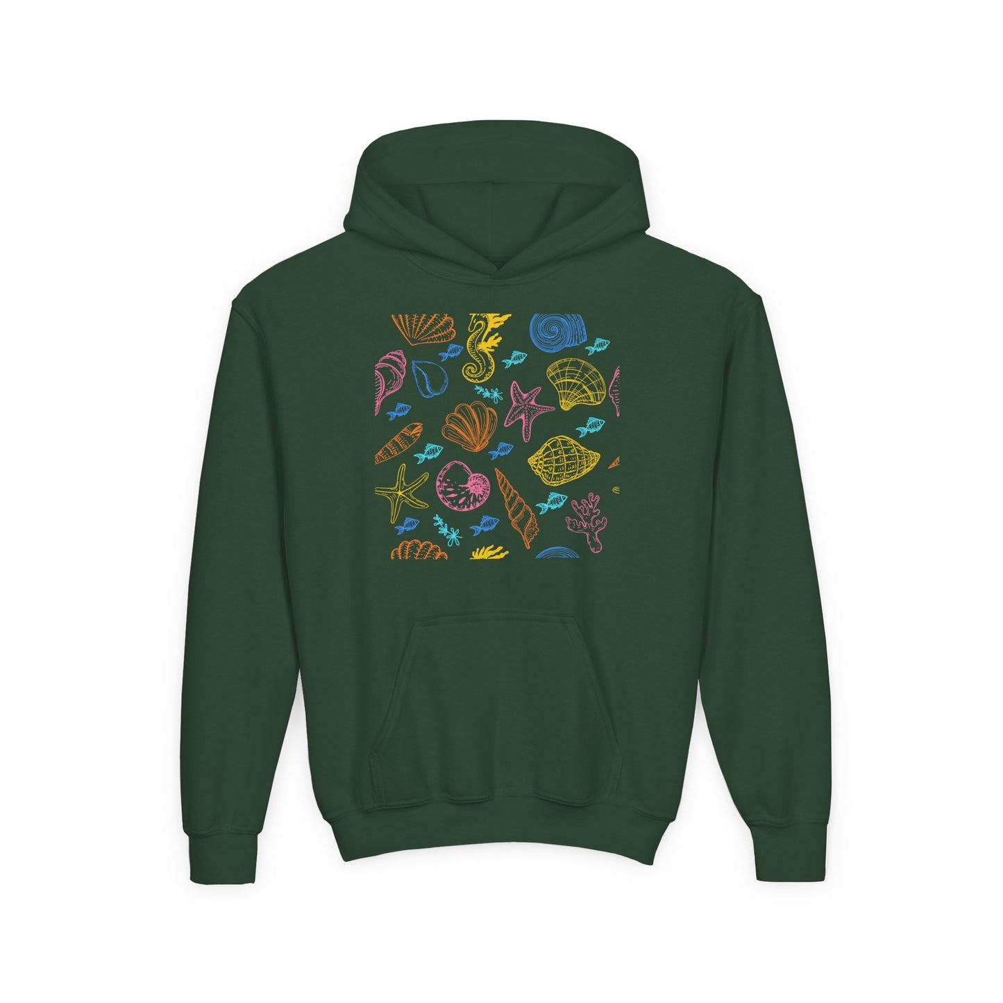 Youth Heavy Blend Hooded Sweatshirt - Sea creatures