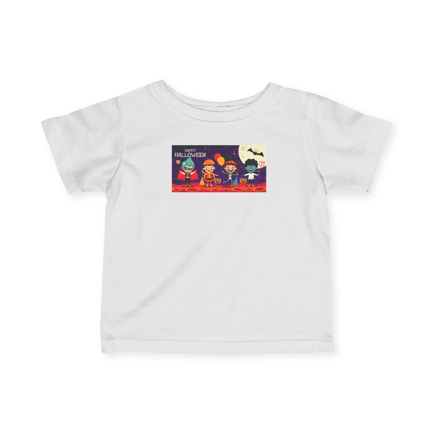 Infant Fine Jersey Tee - Super kiddo with friends on holloween