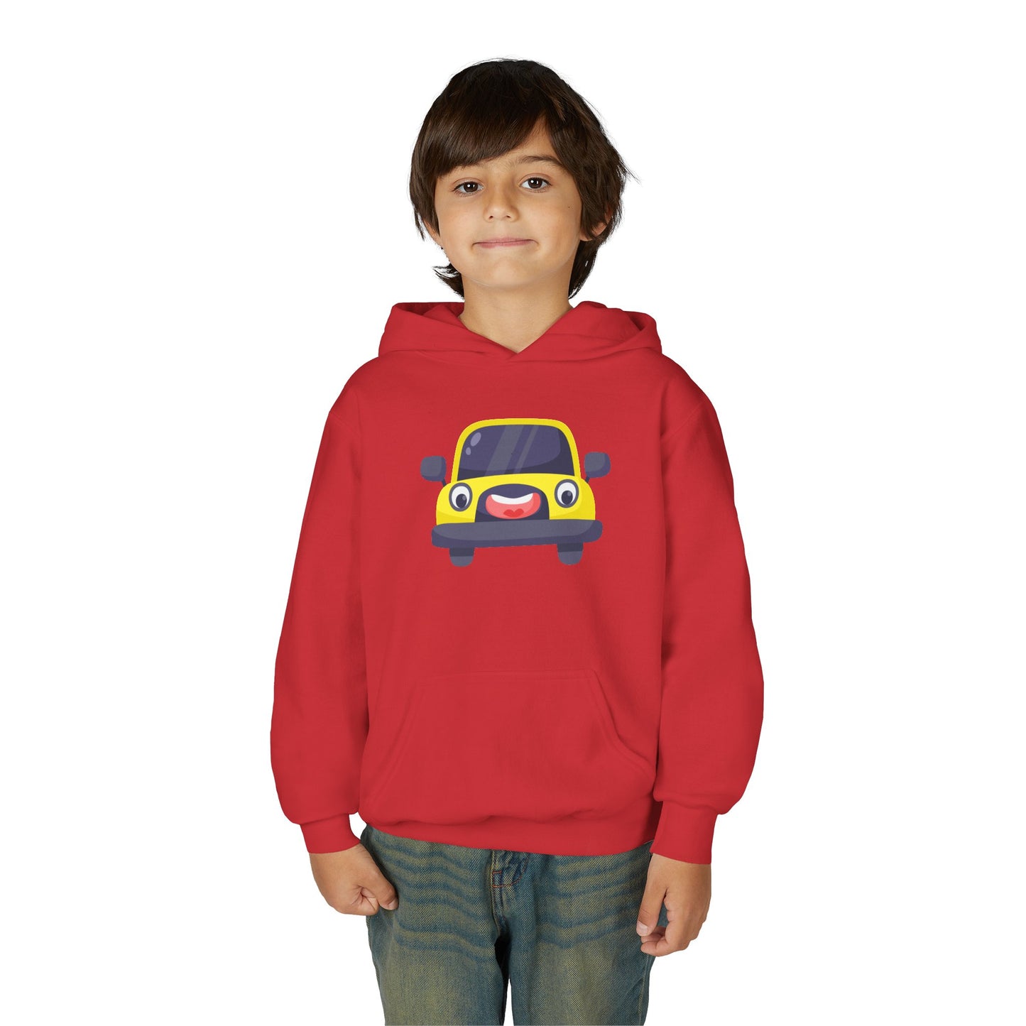 Youth Heavy Blend Hooded Sweatshirt - The yellow car