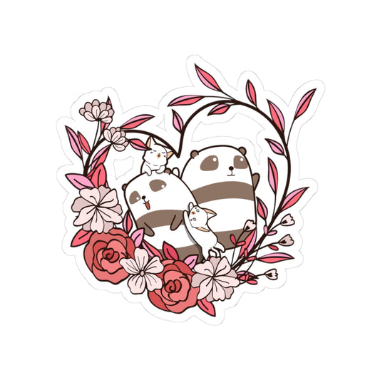 Kiss-Cut Stickers - Heart panda