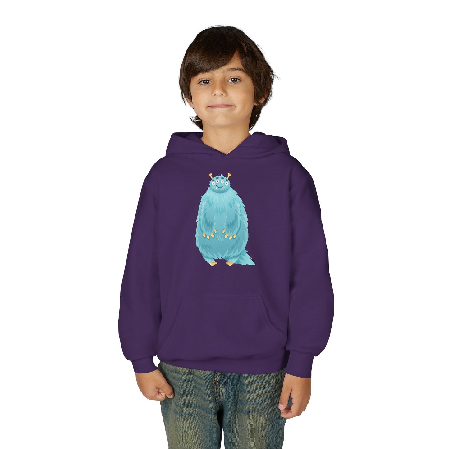 Youth Heavy Blend Hooded Sweatshirt - Blue monster