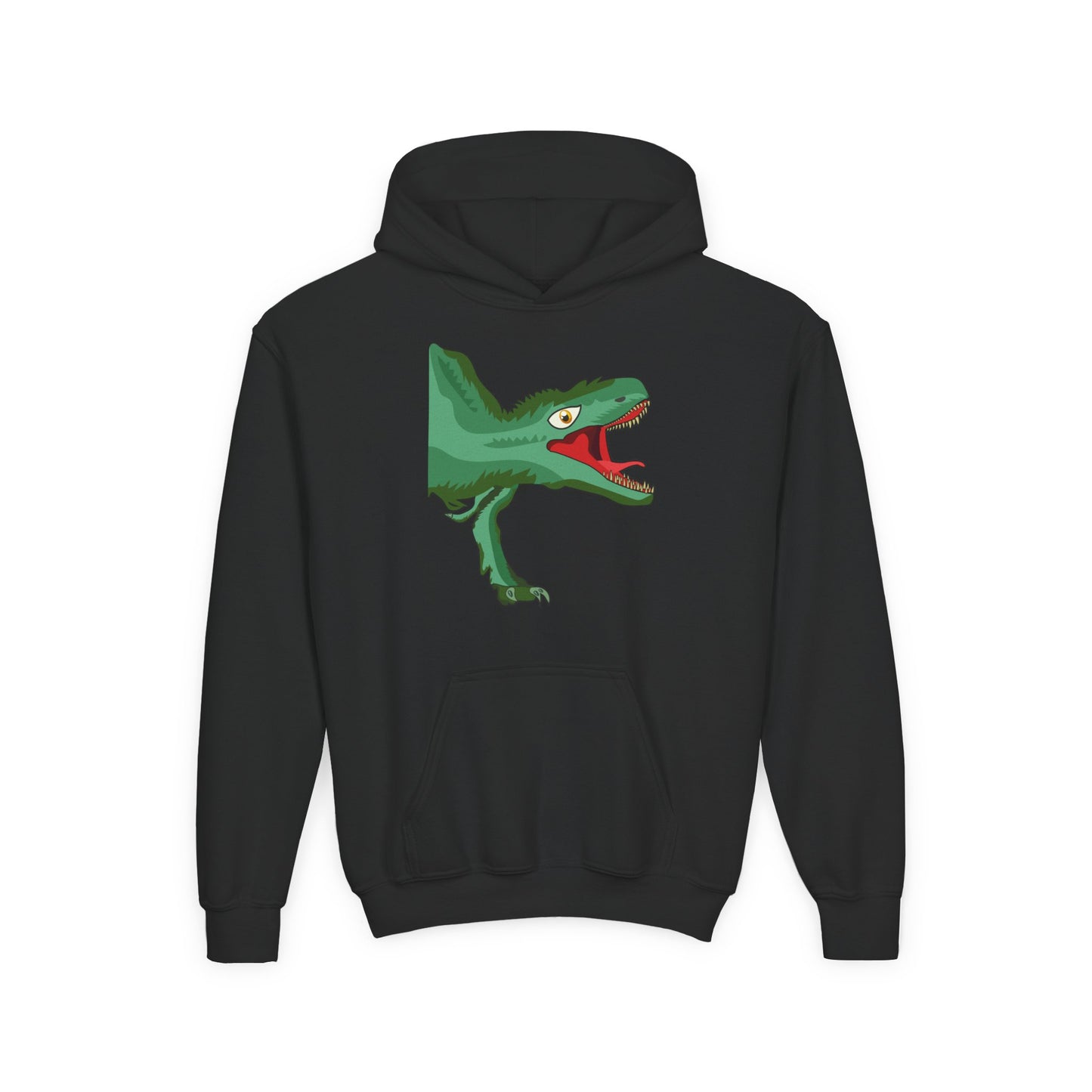 Youth Heavy Blend Hooded Sweatshirt -  Tyrannosaurus hunting