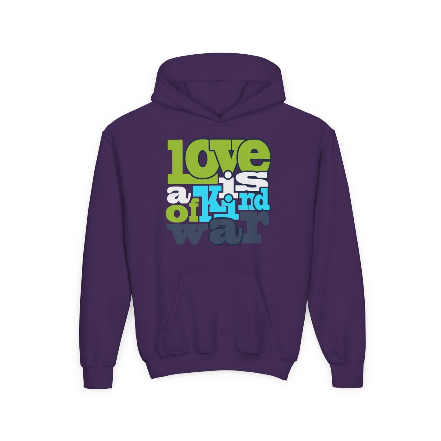 Youth Heavy Blend Hooded Sweatshirt - Love is Kind of War