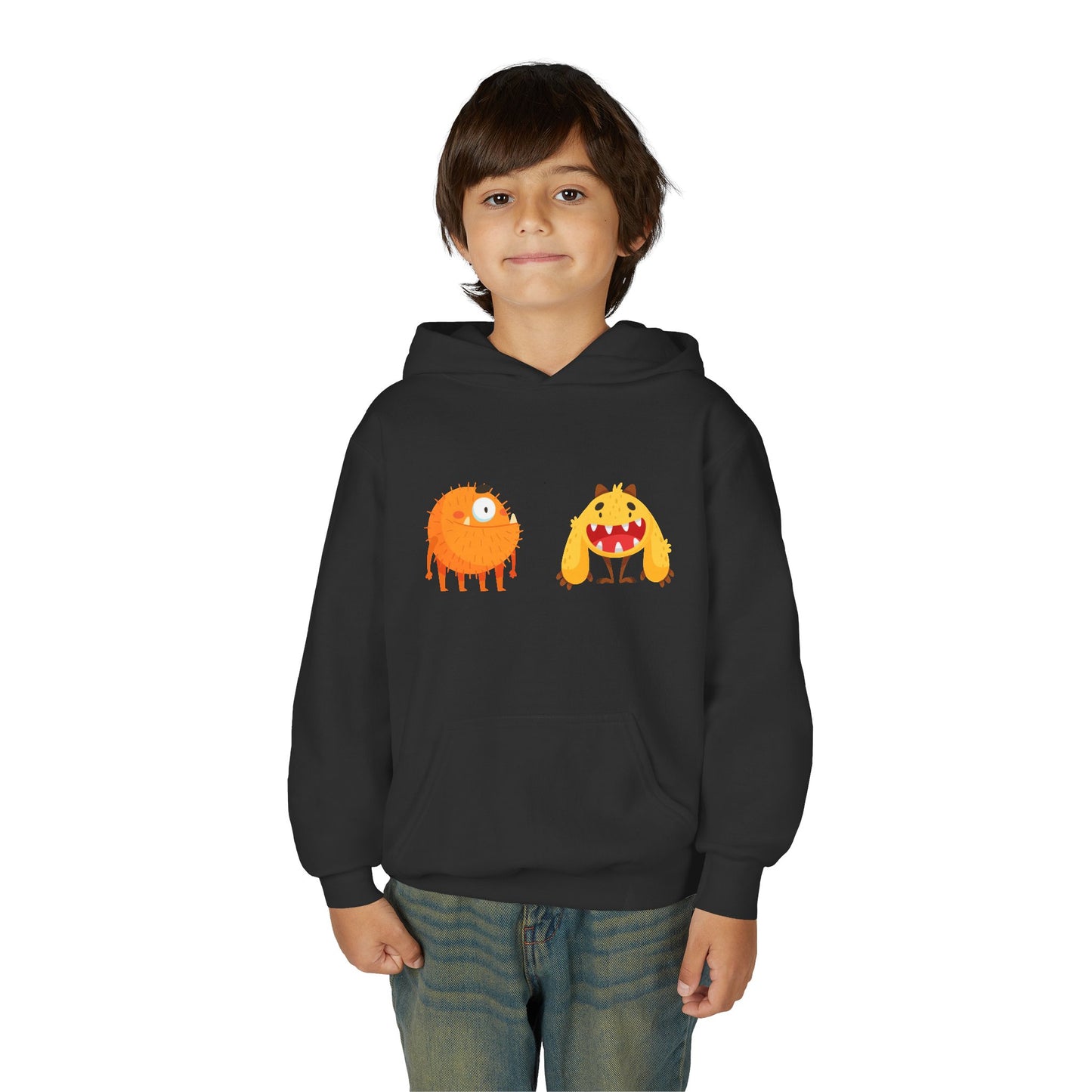 Youth Heavy Blend Hooded Sweatshirt - Toothy monsters.png
