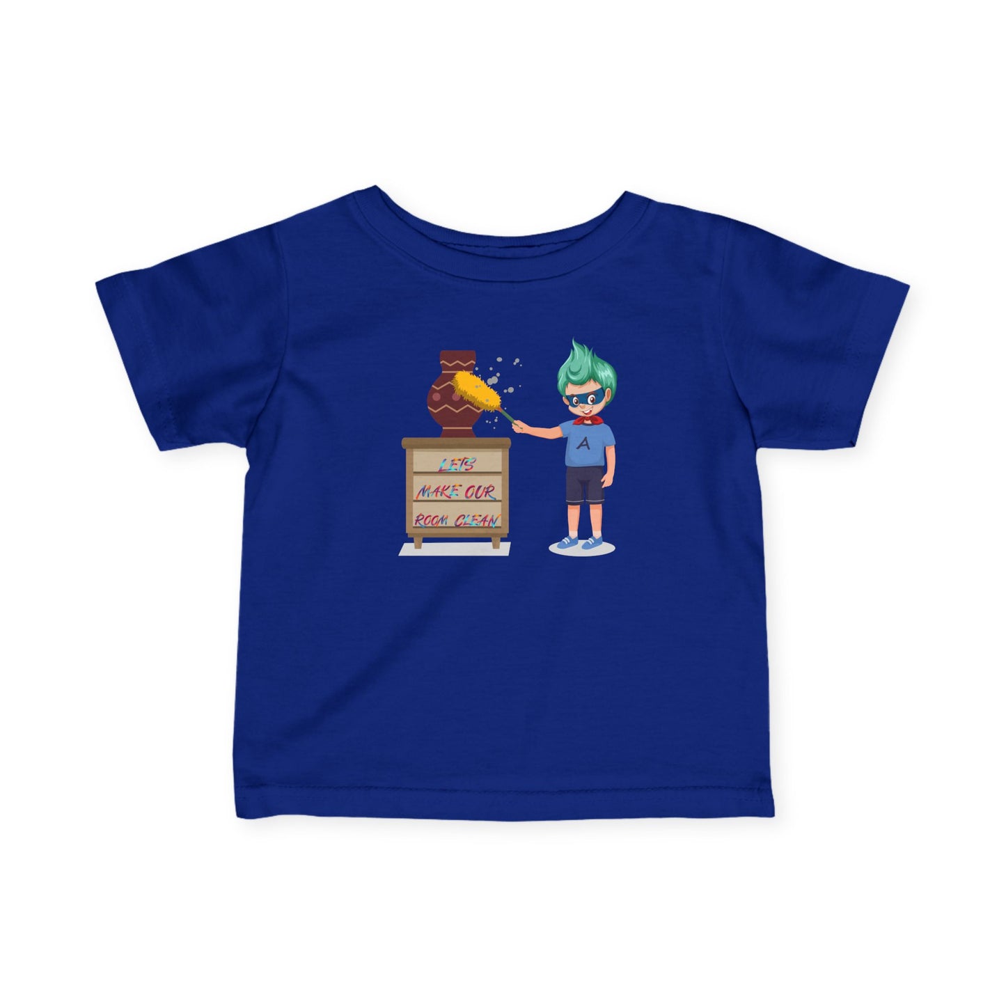 Infant Fine Jersey Tee - Super kiddo cleaning a vase