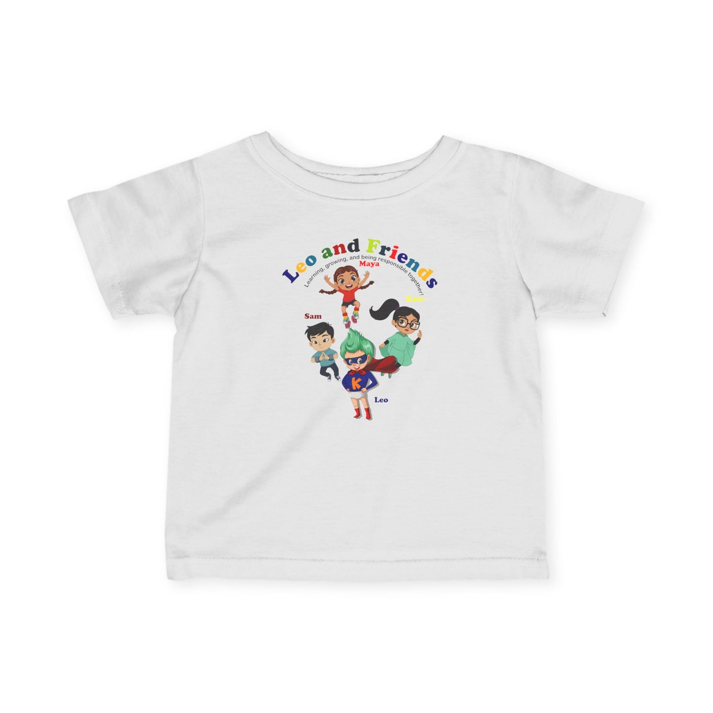Infant Fine Jersey Tee - Leo & Friends - Learning and growing