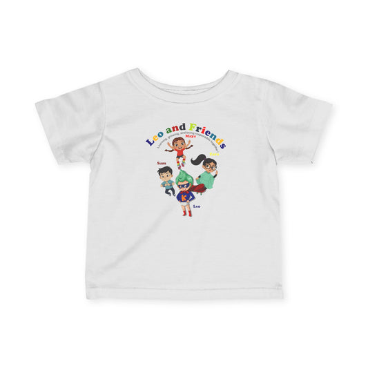Infant Fine Jersey Tee - Leo & Friends - Learning and growing