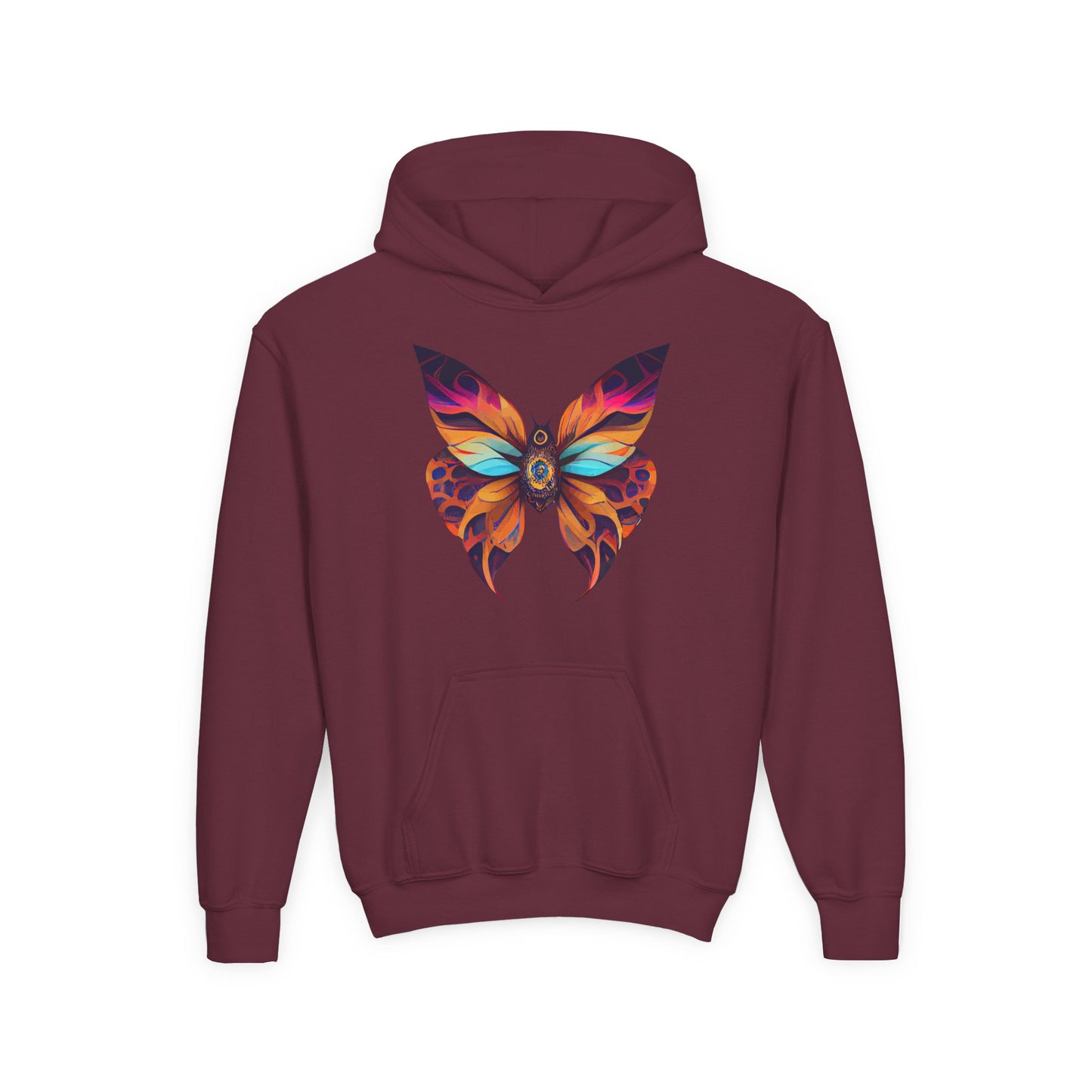 Youth Heavy Blend Hooded Sweatshirt - beautiful butterfly