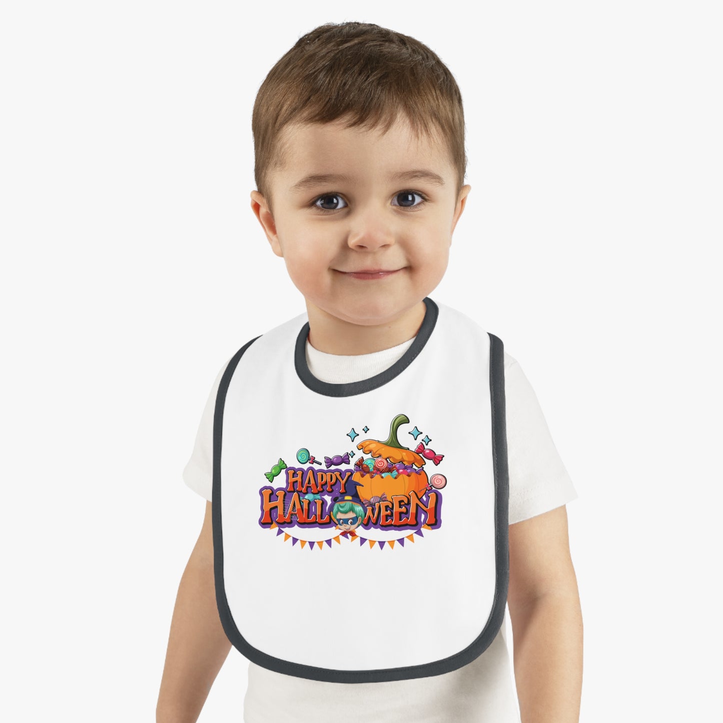 Baby Bib - Happy halloween banner