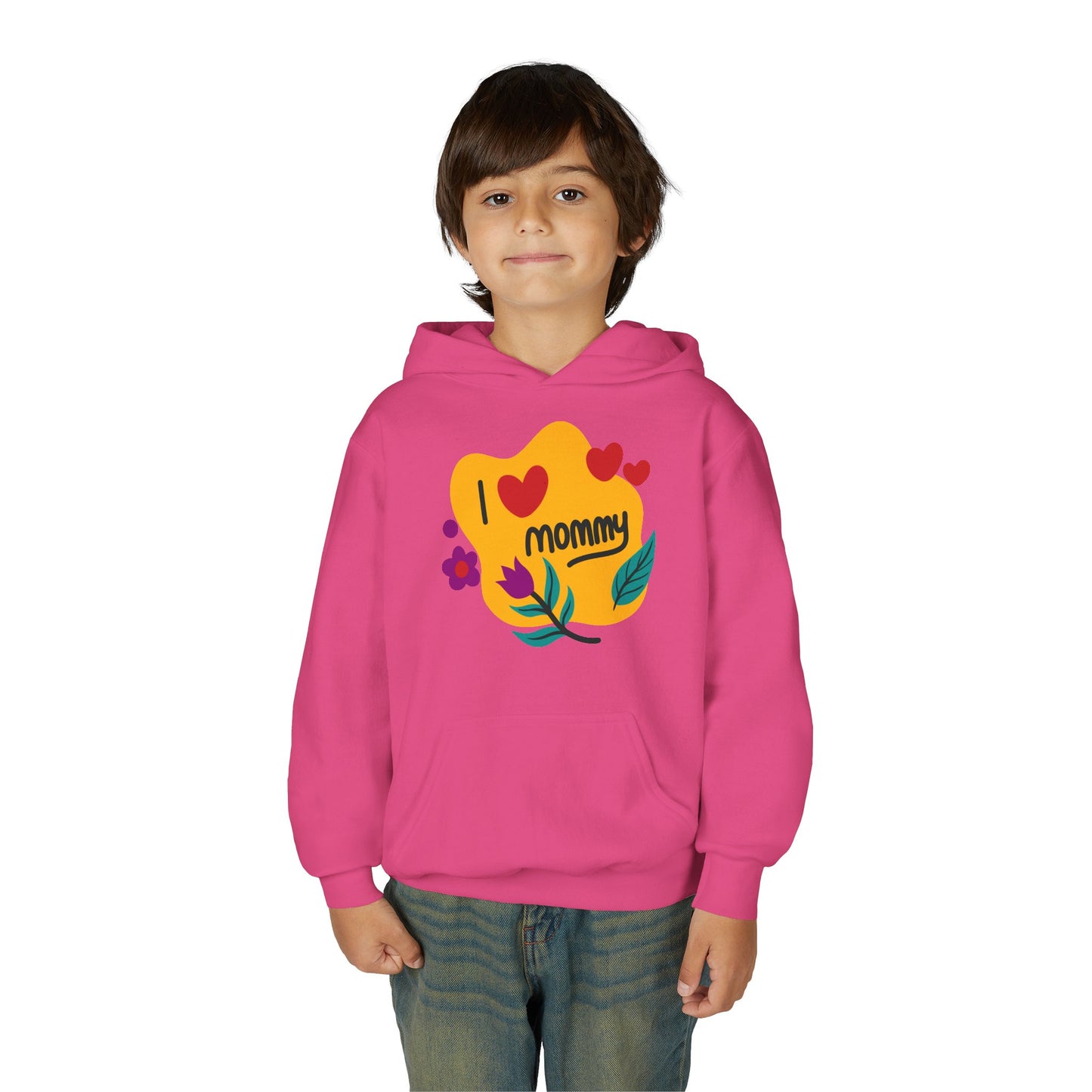 Youth Heavy Blend Hooded Sweatshirt - I love you mommy