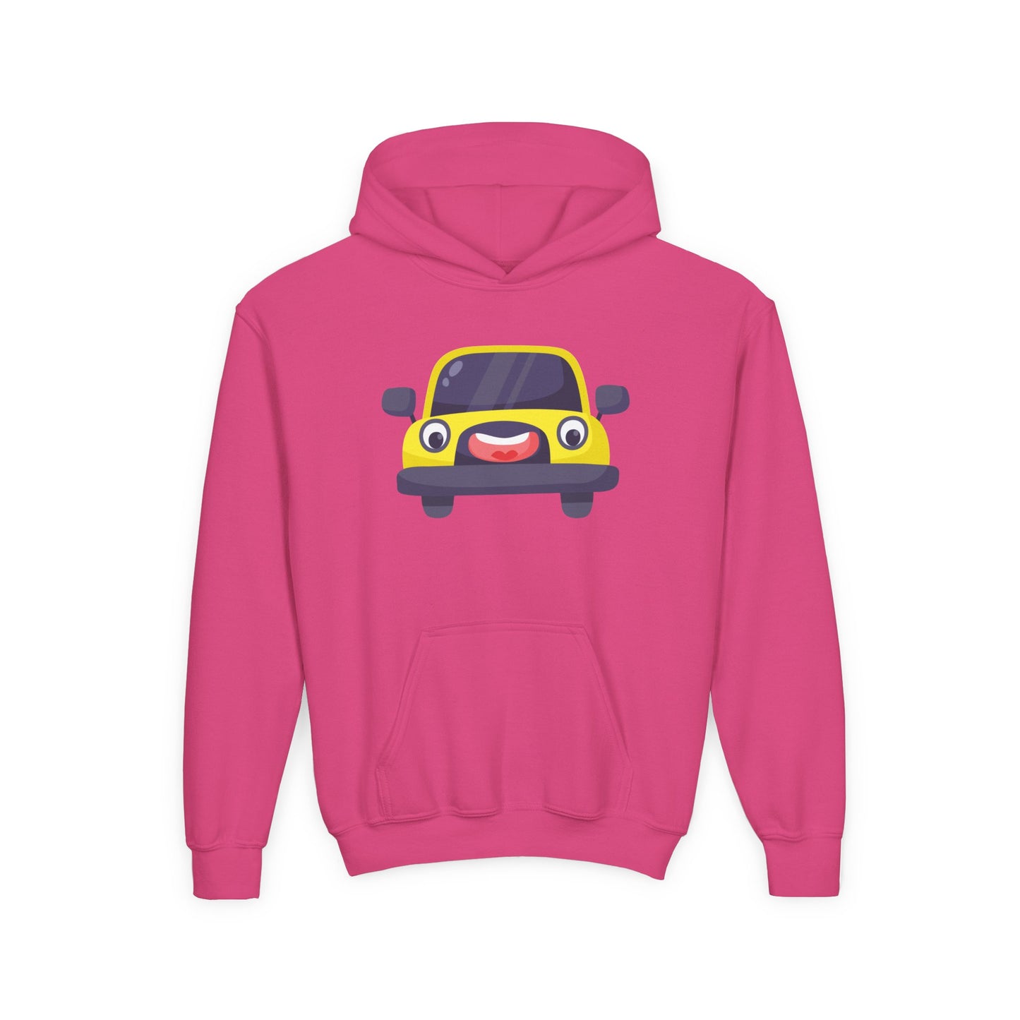Youth Heavy Blend Hooded Sweatshirt - The yellow car