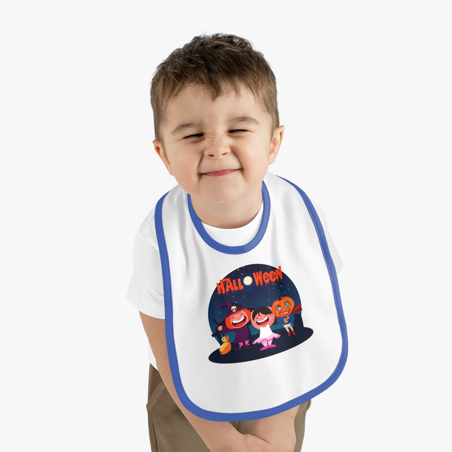 Baby Bib - Super kiddo wearing pumpkin