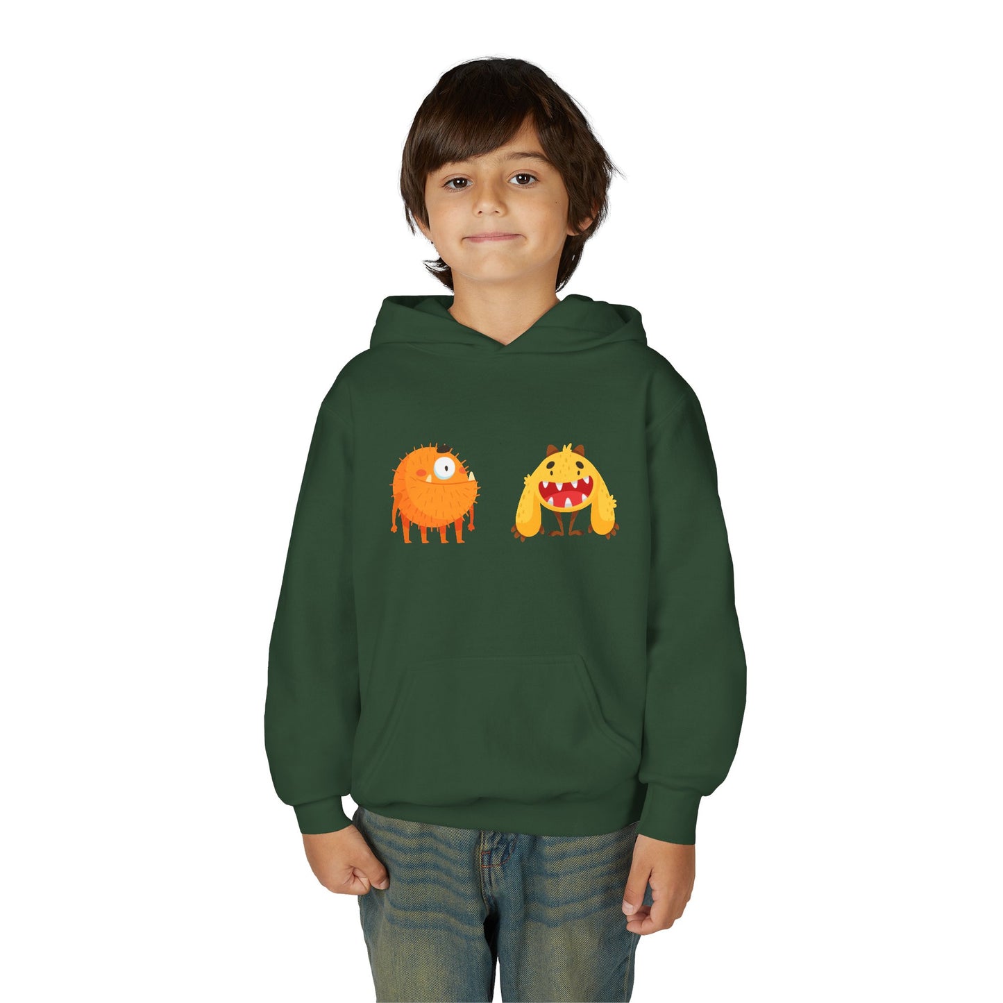 Youth Heavy Blend Hooded Sweatshirt - Toothy monsters.png