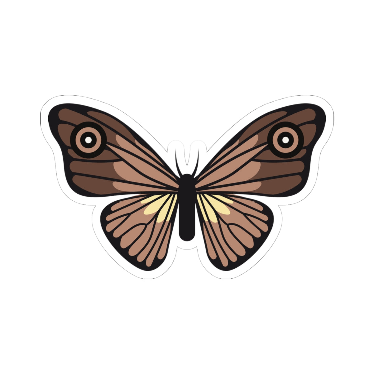 Kiss-Cut Stickers - Brown butterfly