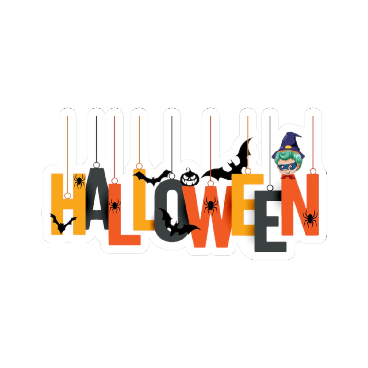 Kiss-Cut Stickers - Holloween hanging letters