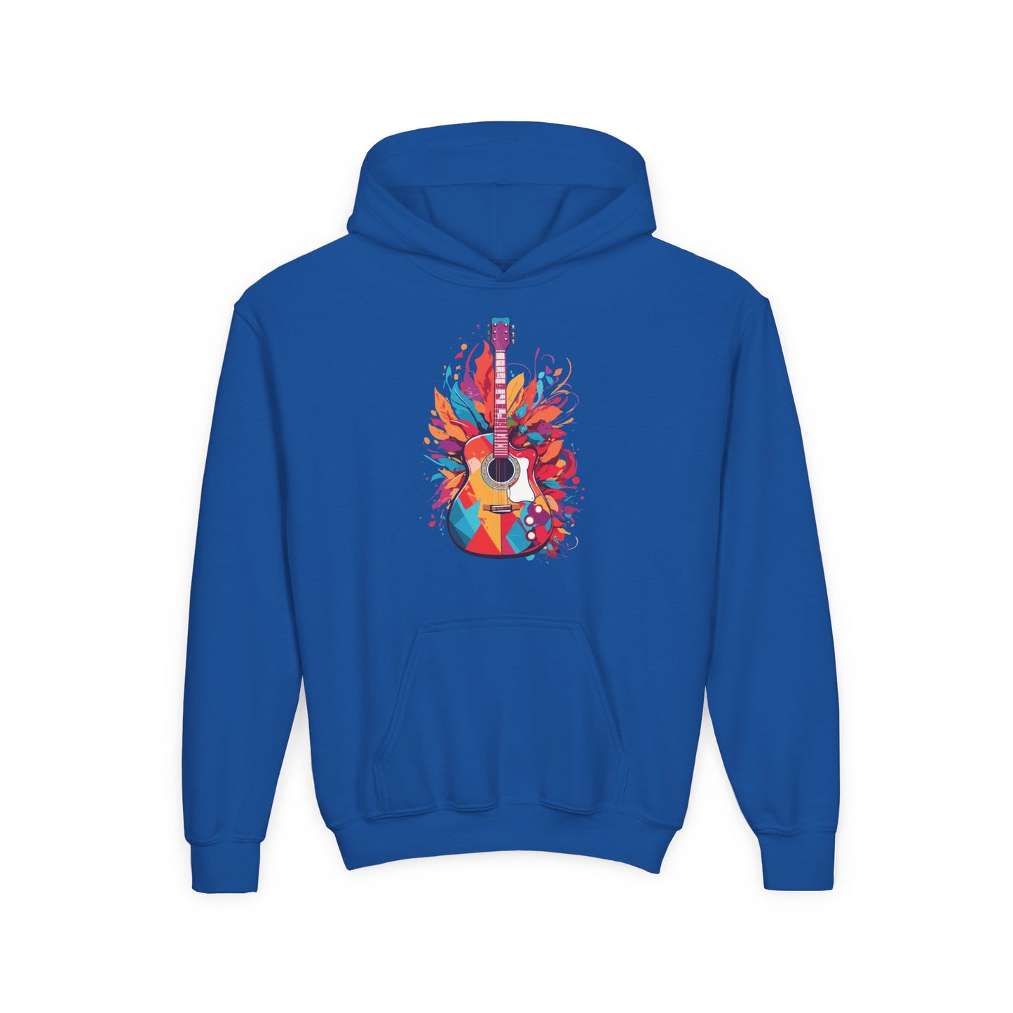 Youth Heavy Blend Hooded Sweatshirt - Colorful Guitar