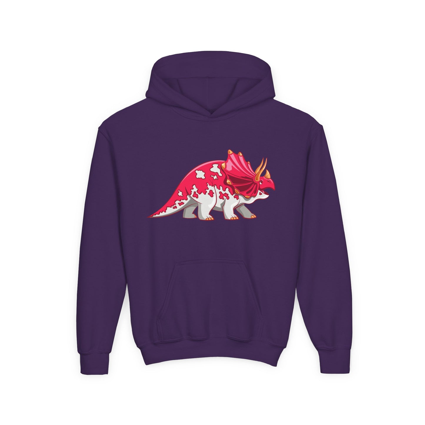 Youth Heavy Blend Hooded Sweatshirt - Triceratops Dino