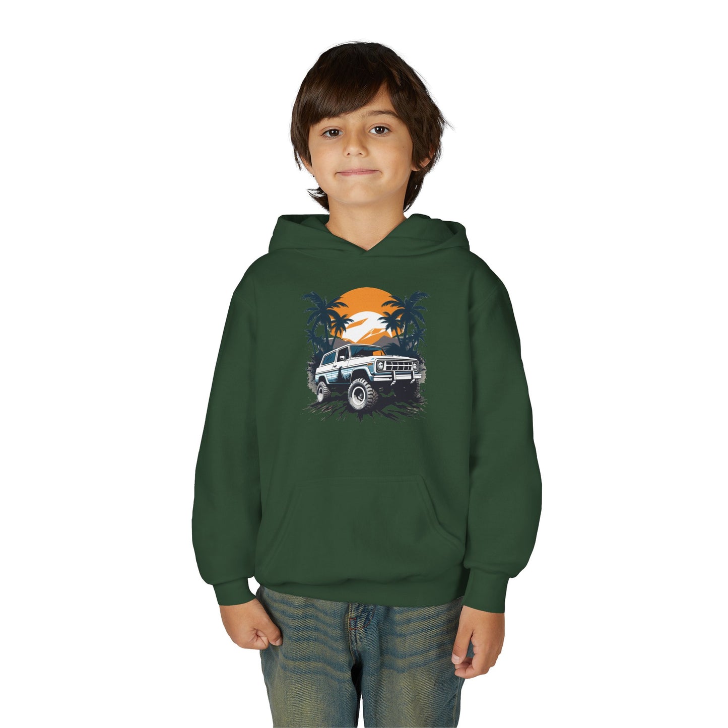 Youth Heavy Blend Hooded Sweatshirt - Off road car