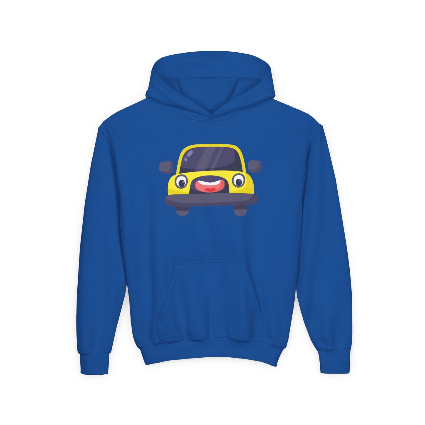 Youth Heavy Blend Hooded Sweatshirt - The yellow car