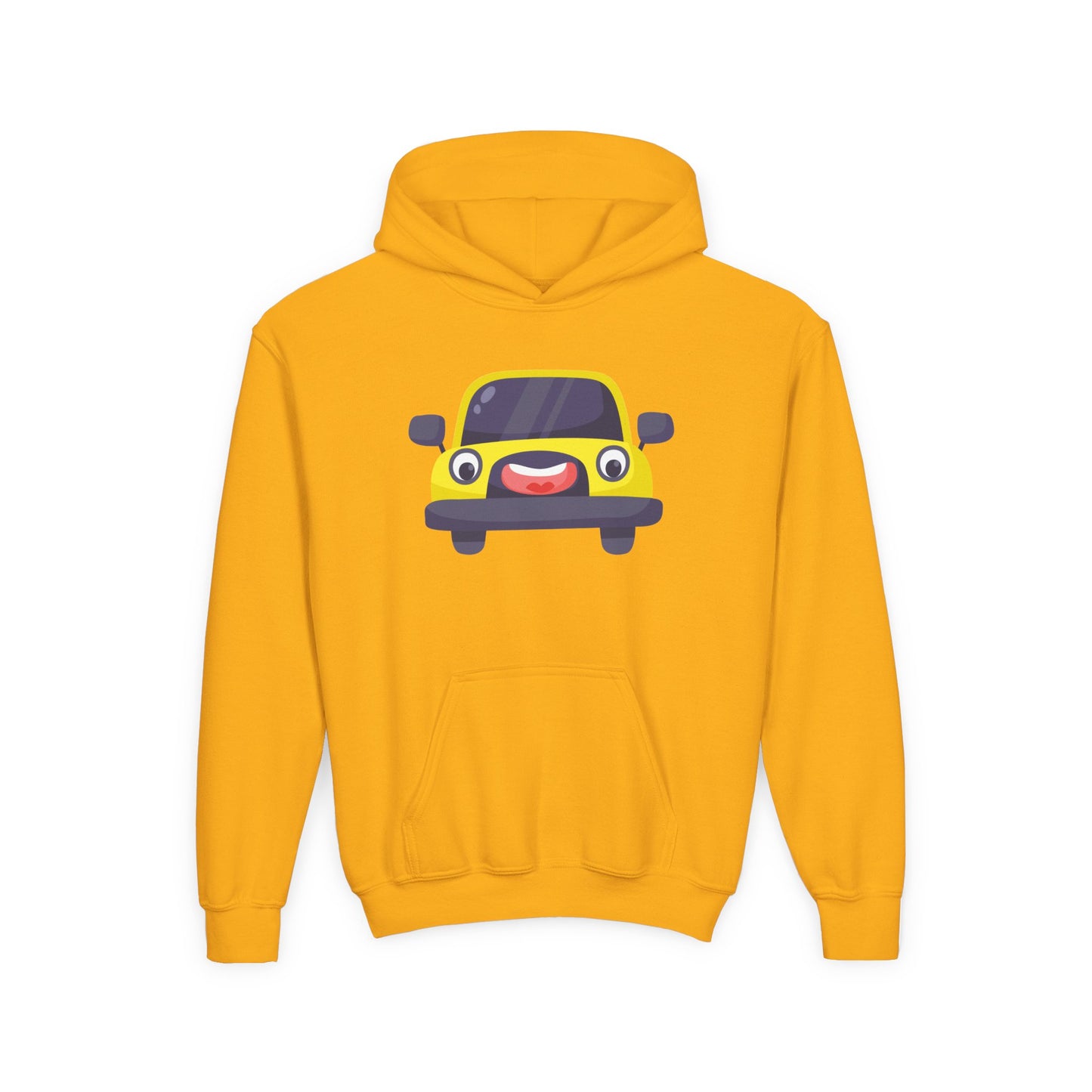 Youth Heavy Blend Hooded Sweatshirt - The yellow car