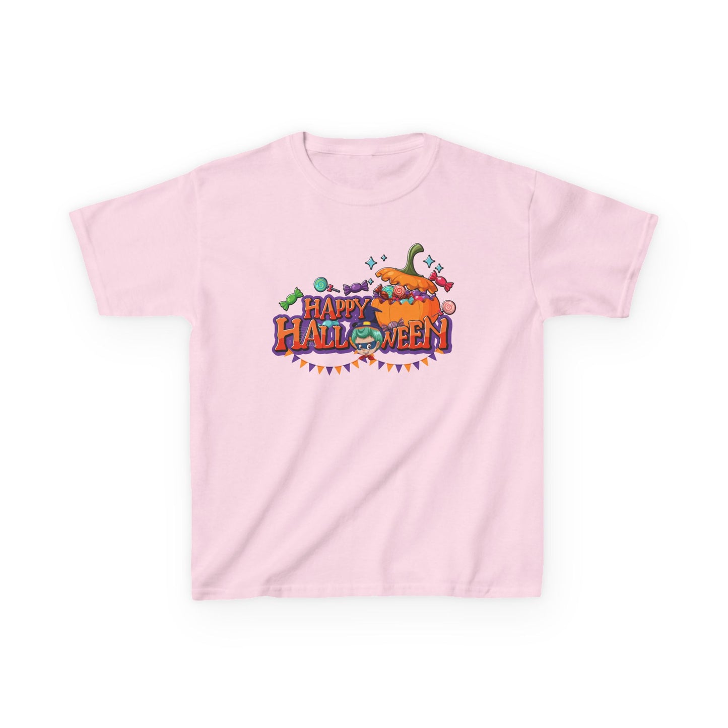 Kids Heavy Cotton™ Tee - Happy halloween banner