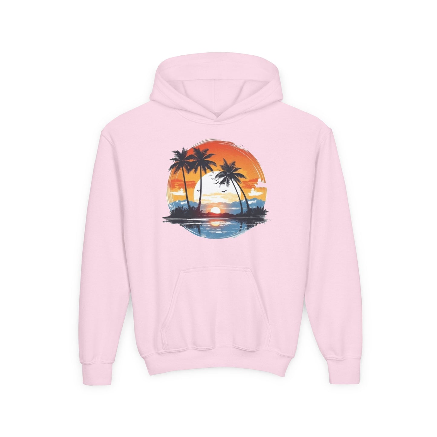 Youth Heavy Blend Hooded Sweatshirt - Tropical Sunset Beachwear