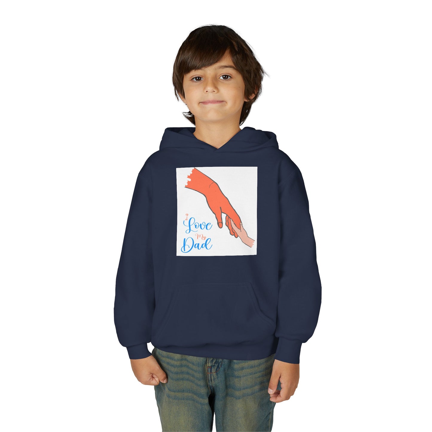 Youth Heavy Blend Hooded Sweatshirt -  Child and dad holding hands