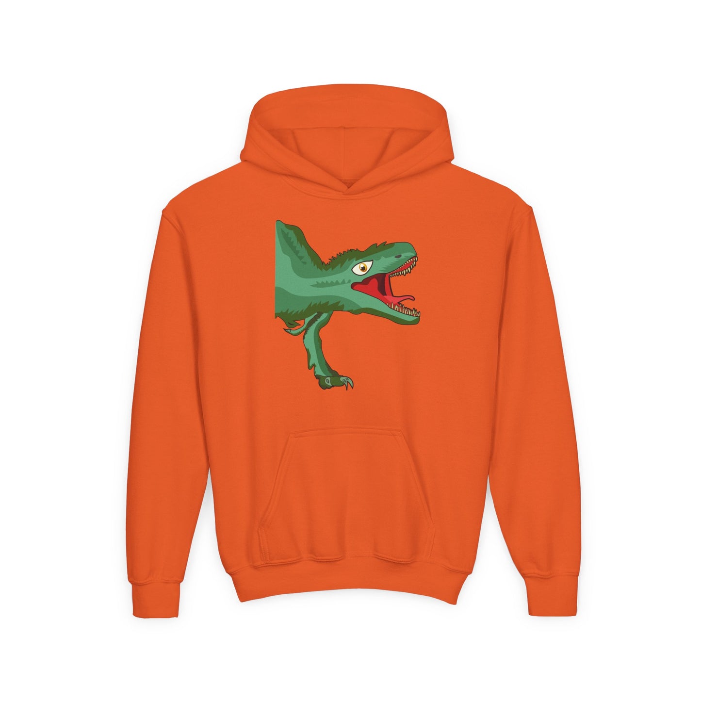 Youth Heavy Blend Hooded Sweatshirt -  Tyrannosaurus hunting