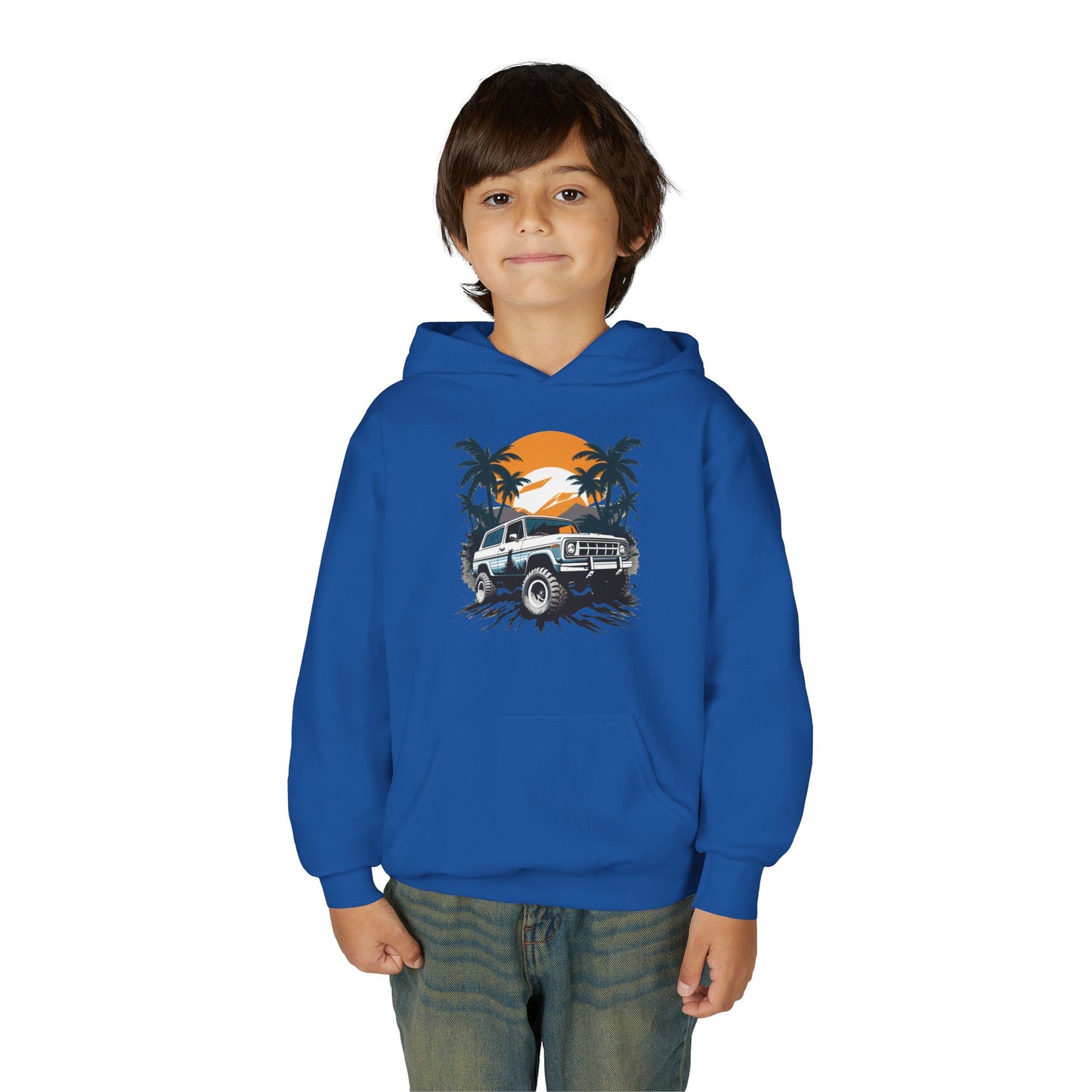 Youth Heavy Blend Hooded Sweatshirt - Off road car