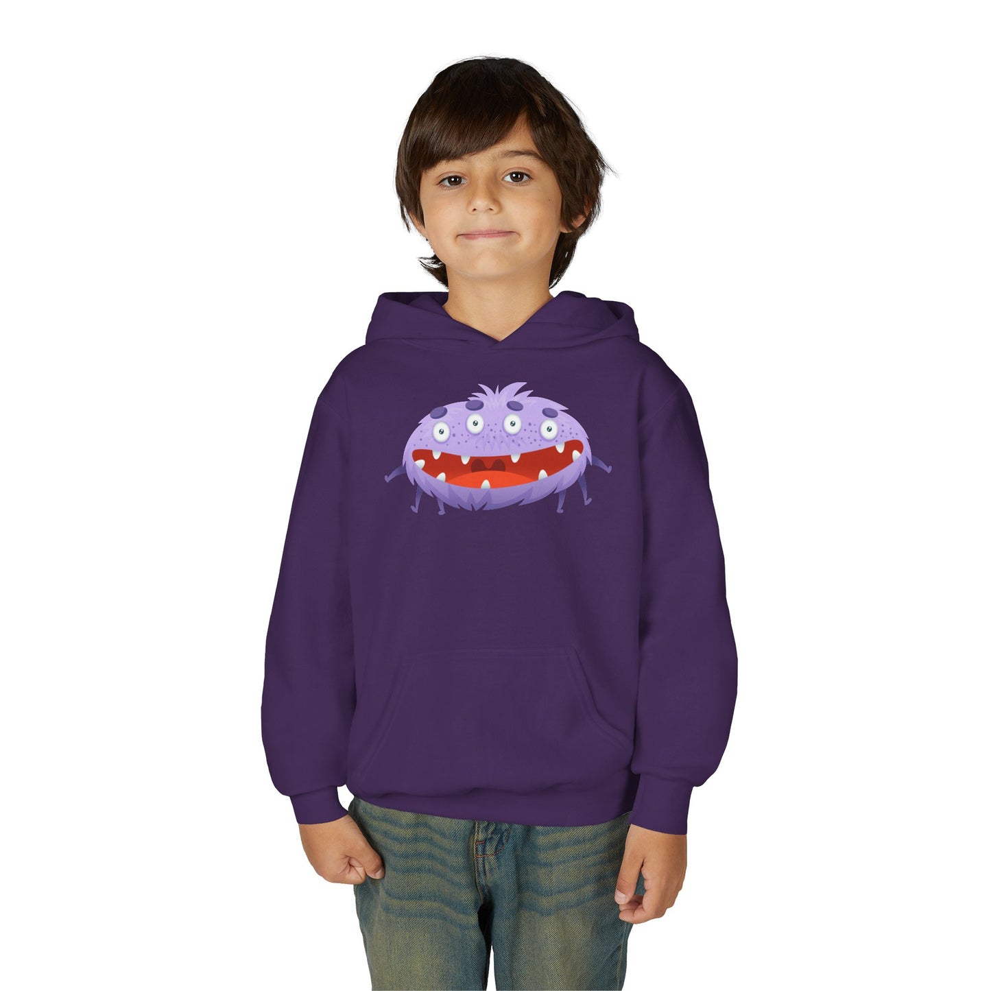 Youth Heavy Blend Hooded Sweatshirt - Purple monster