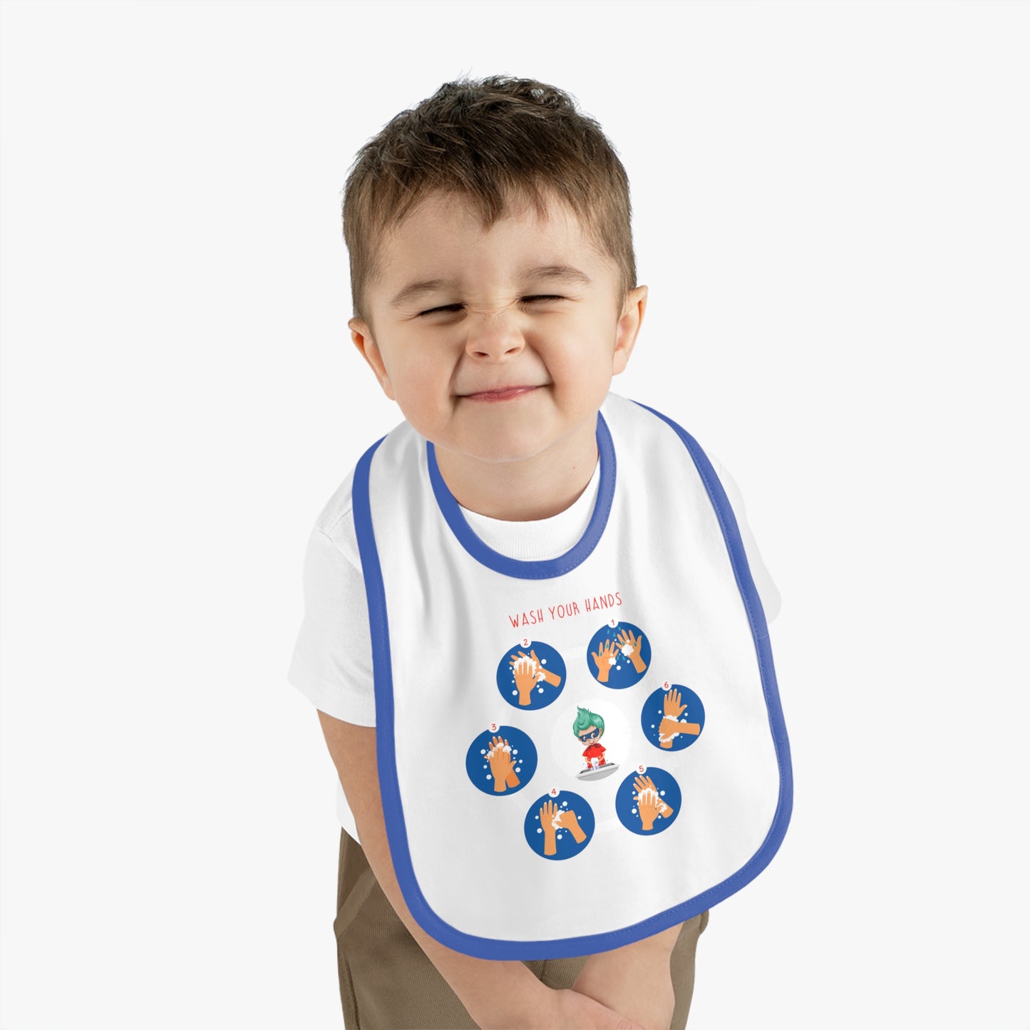 Baby Bib - Super kiddo teaching how to wash hands