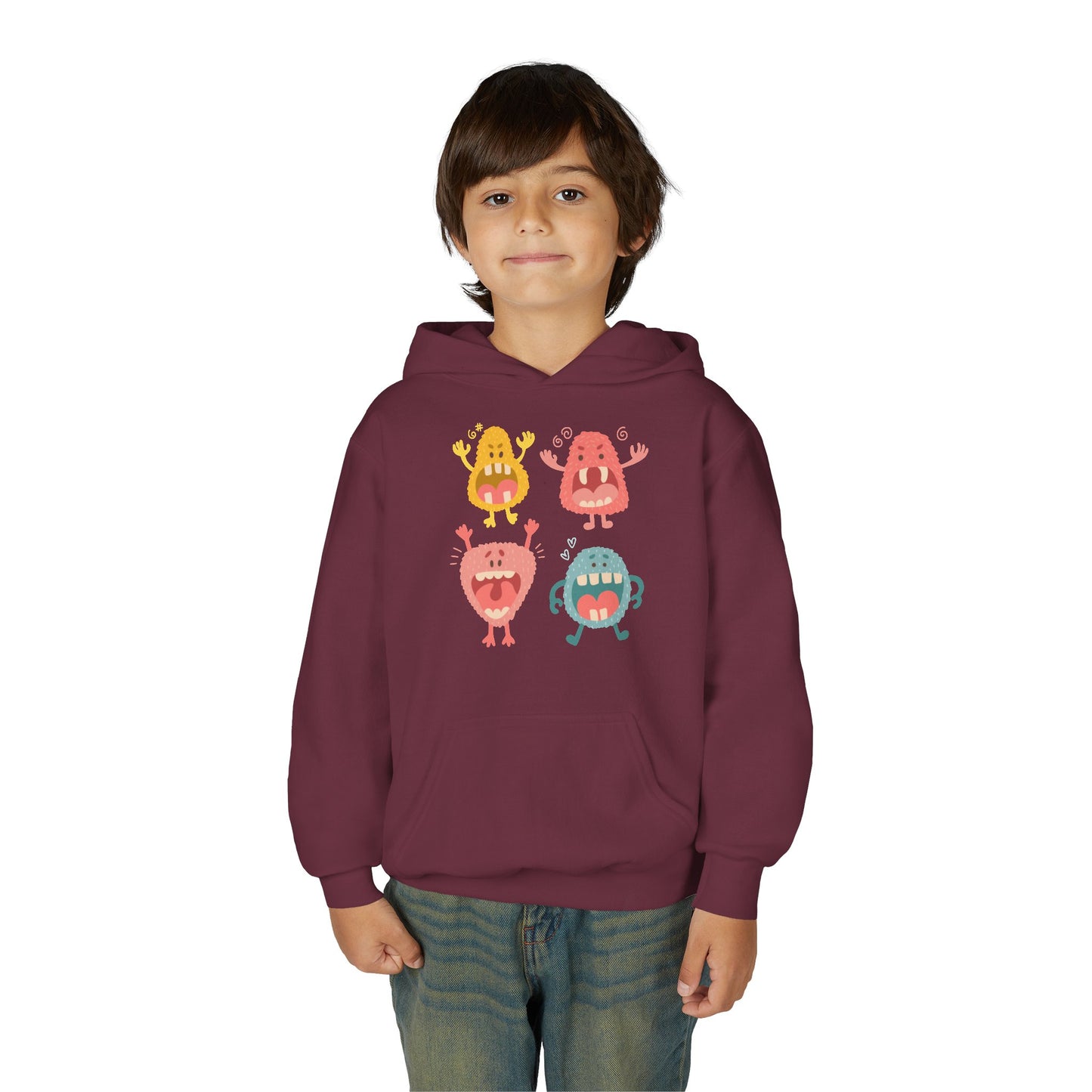 Youth Heavy Blend Hooded Sweatshirt -  Screaming monsters