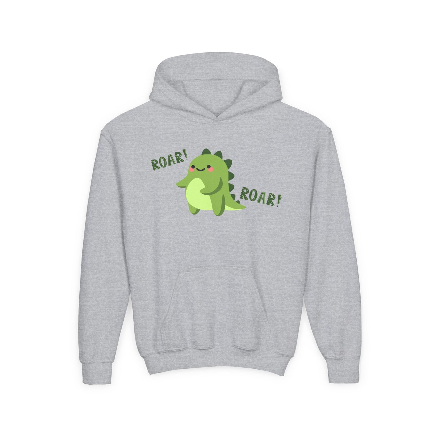 Youth Heavy Blend Hooded Sweatshirt - Cute Dinosaur Roar