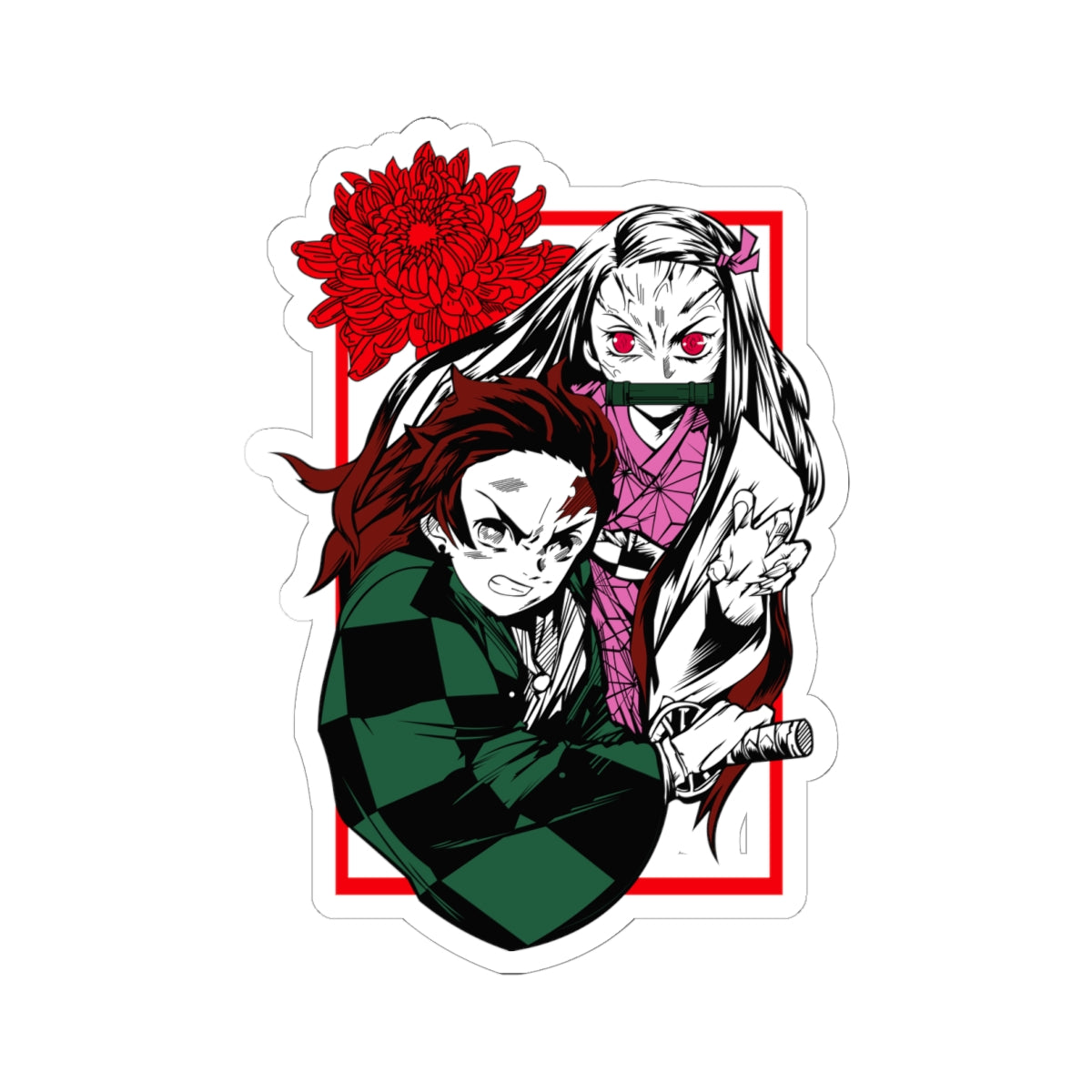 Kiss-Cut Stickers - Demon slayer tanjiro and nezuko