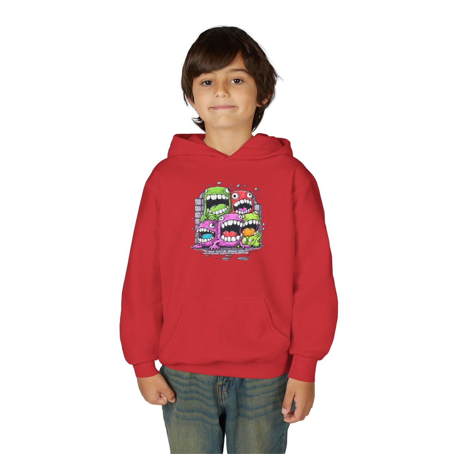 Youth Heavy Blend Hooded Sweatshirt - Cool monster character